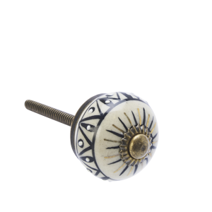 Hand-painted stoneware doorknob