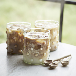 Drinking glass w/ dots