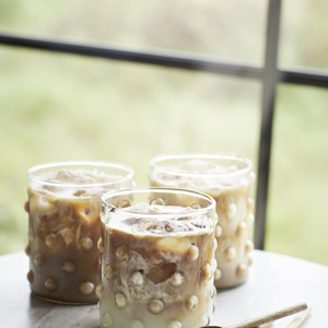 Drinking glass w/ dots