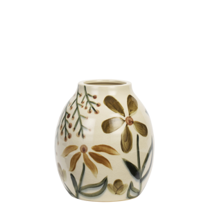 Hand-painted stoneware vase