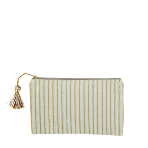 Striped cotton pouch