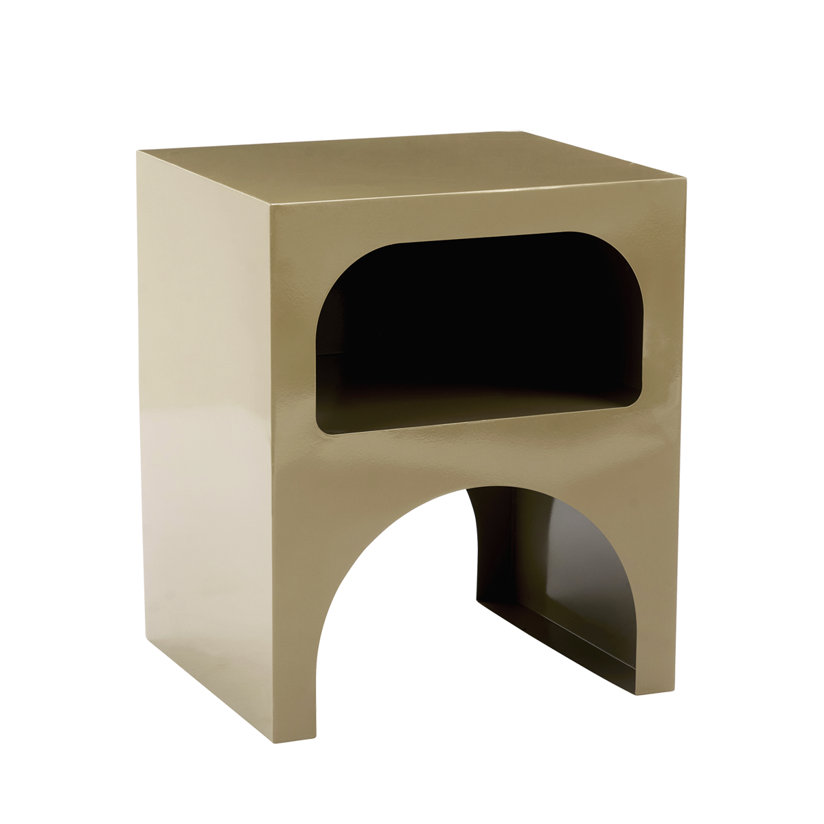 Metal side table w/ shelf