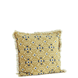 Printed cushion cover w/ fringes