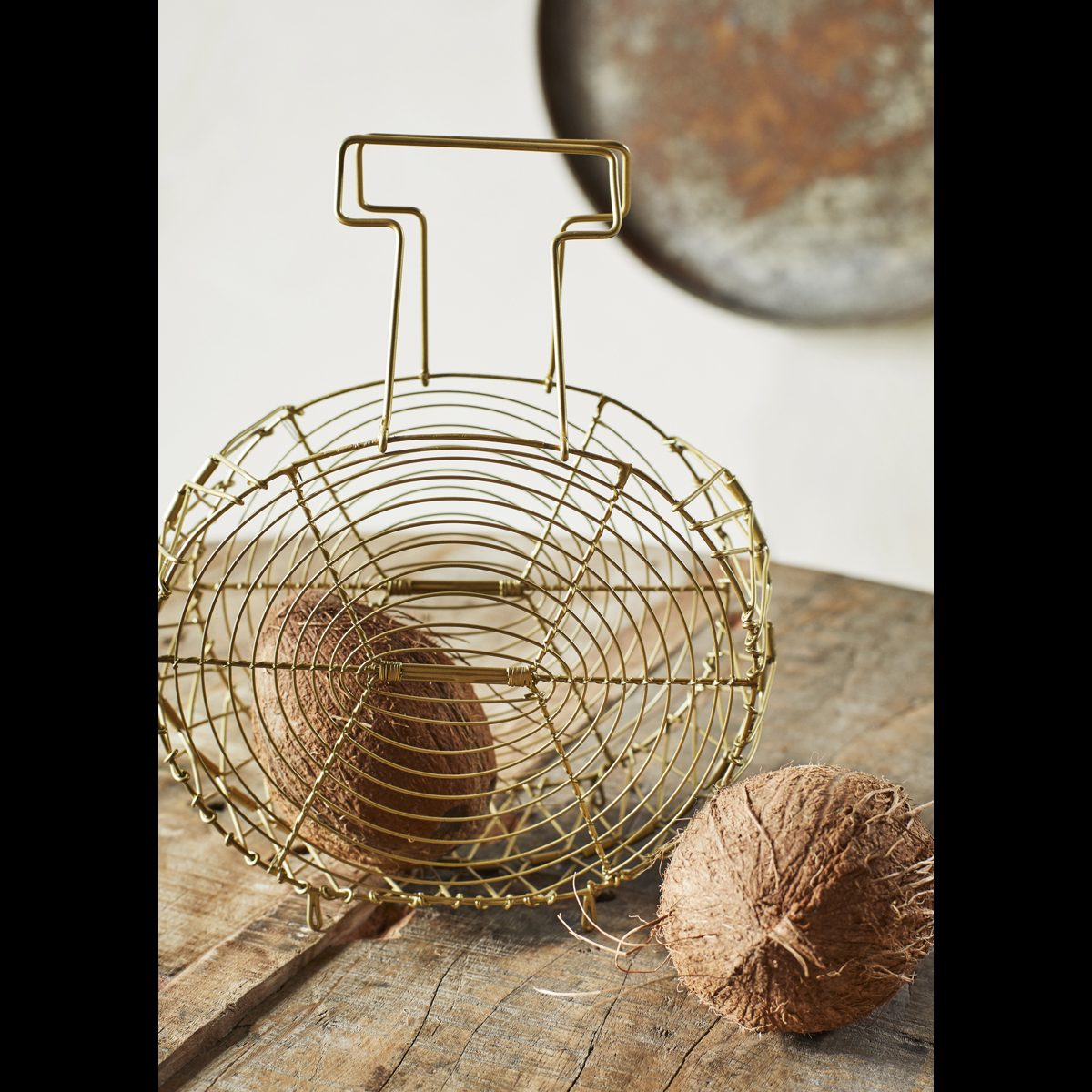 Iron basket w/ handles