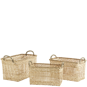 Rectangular bamboo baskets