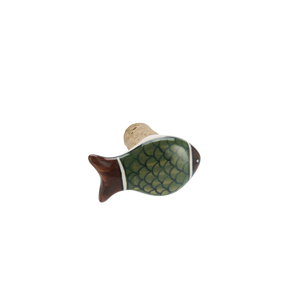 Hand-painted stoneware bottle stopper