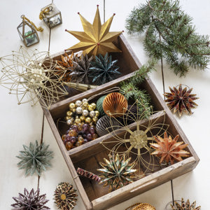 Striped paper christmas balls
