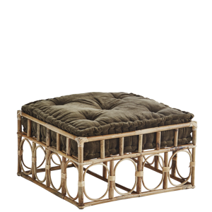 Square bamboo pouf