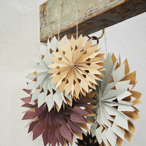 Veneer paper star w/ lights