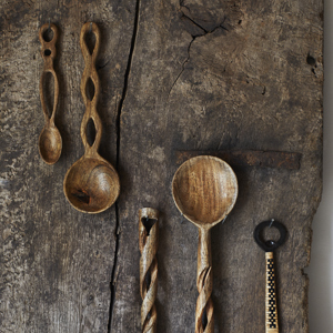 Hand carved wooden spoon