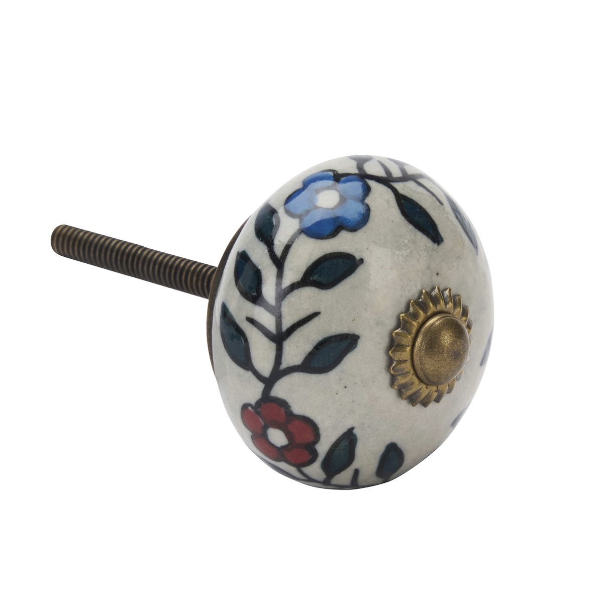 Hand-painted stoneware doorknob