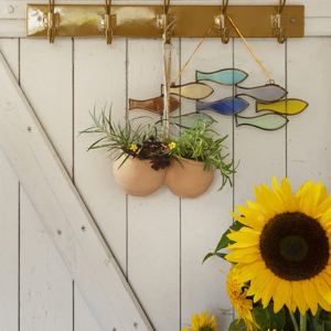 Hanging terracotta flower pots