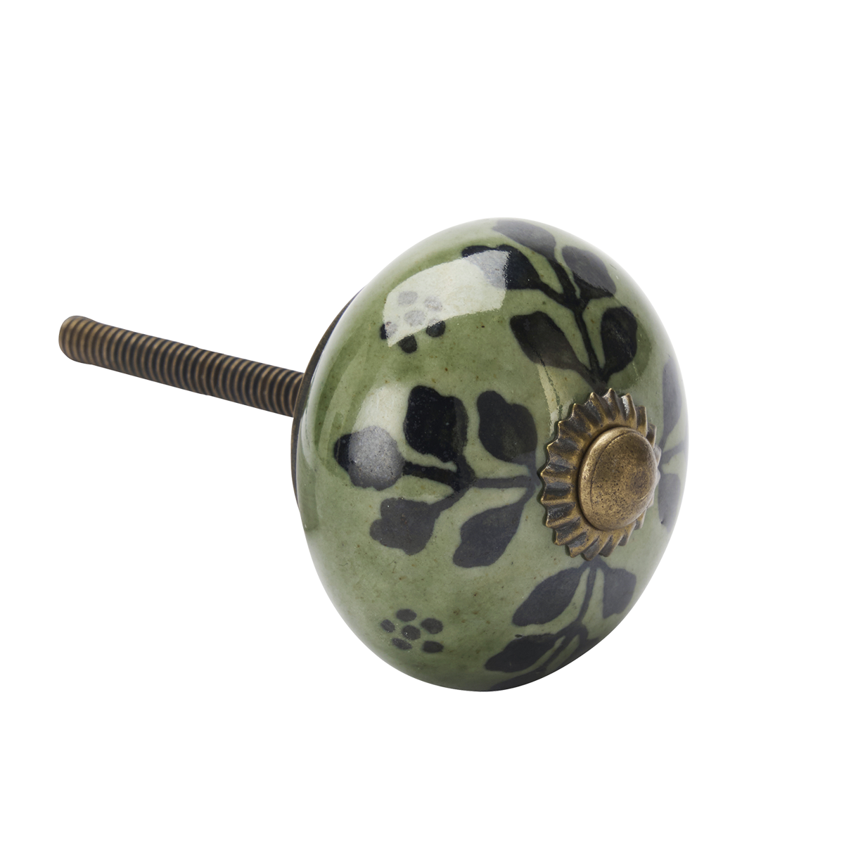 Hand-painted stoneware doorknob