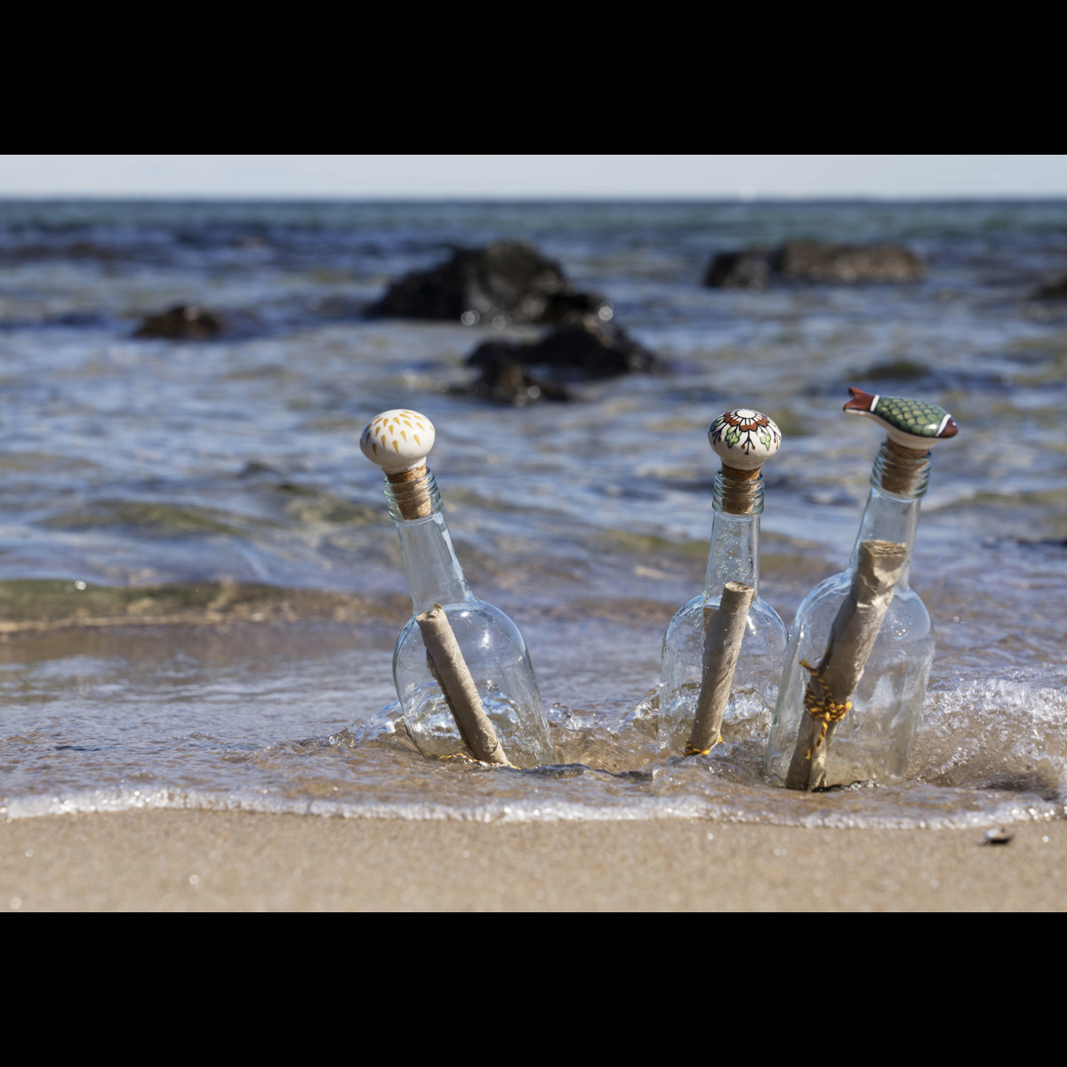 Hand-painted stoneware bottle stopper