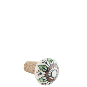 Hand painted stoneware bottle stopper