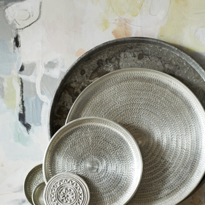 Hand hammered aluminium trays