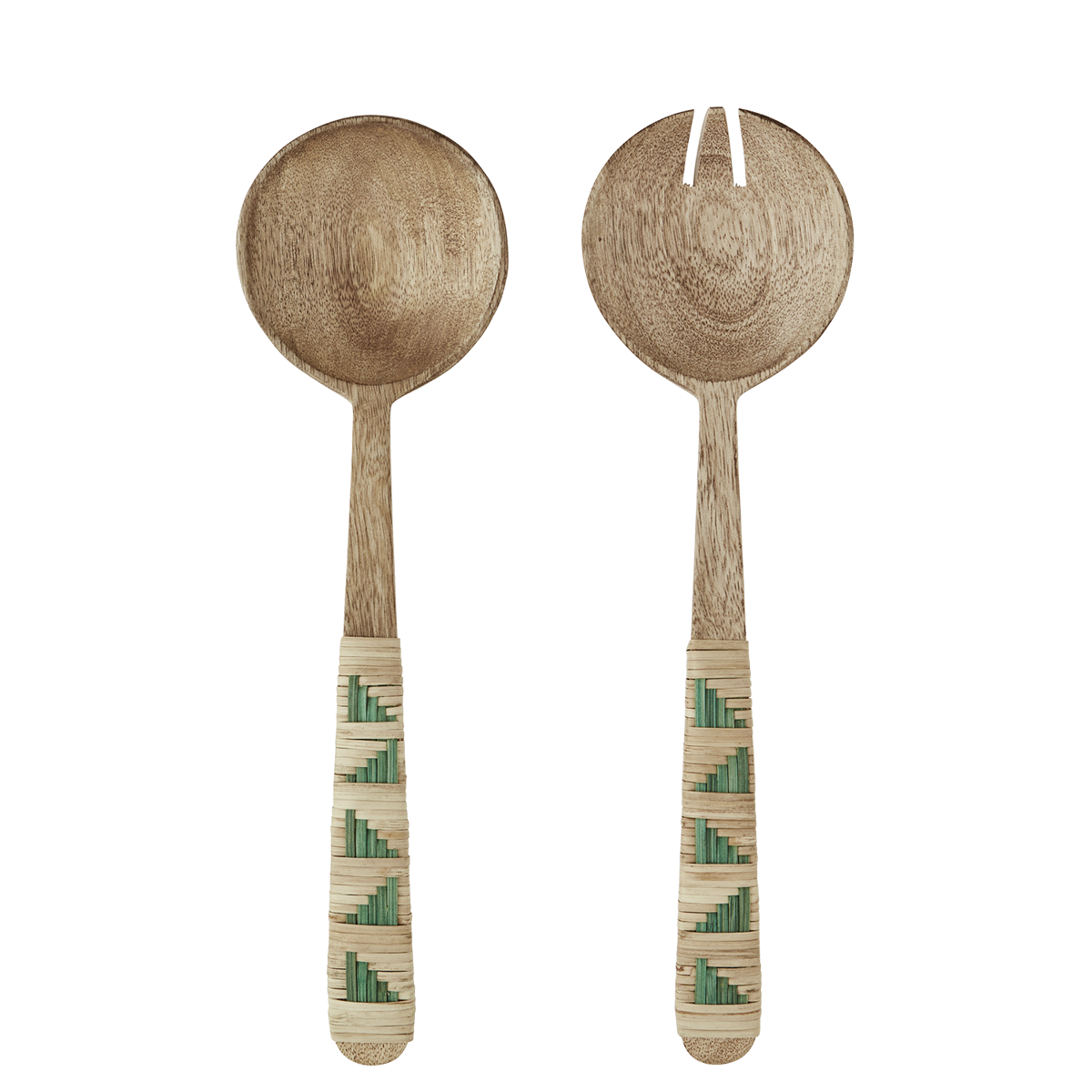 Wooden salad set w/ cane