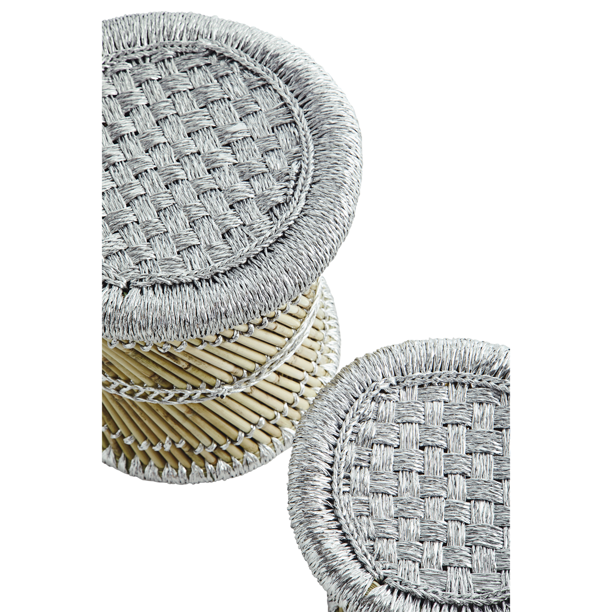 Pampas stools w/ silver Pampas stools w/ silver