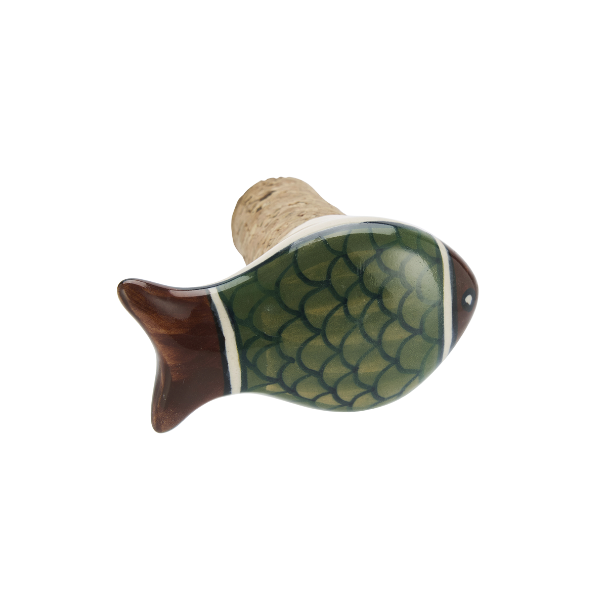 Hand-painted stoneware bottle stopper