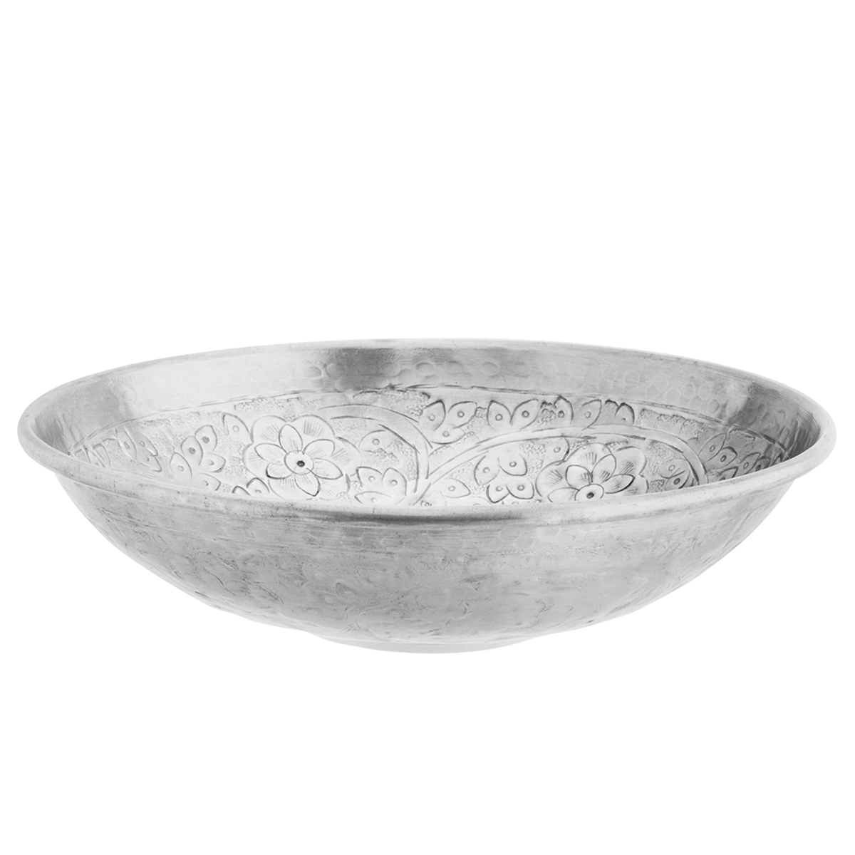 Hand hammered aluminium bowl