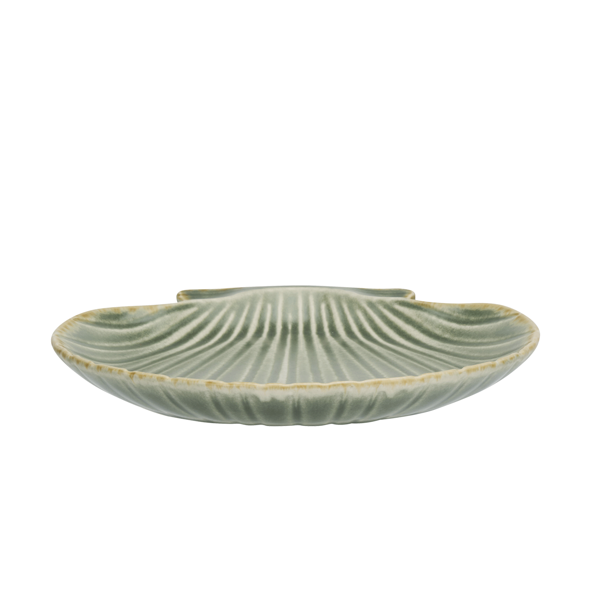 Stoneware sea shell tray
