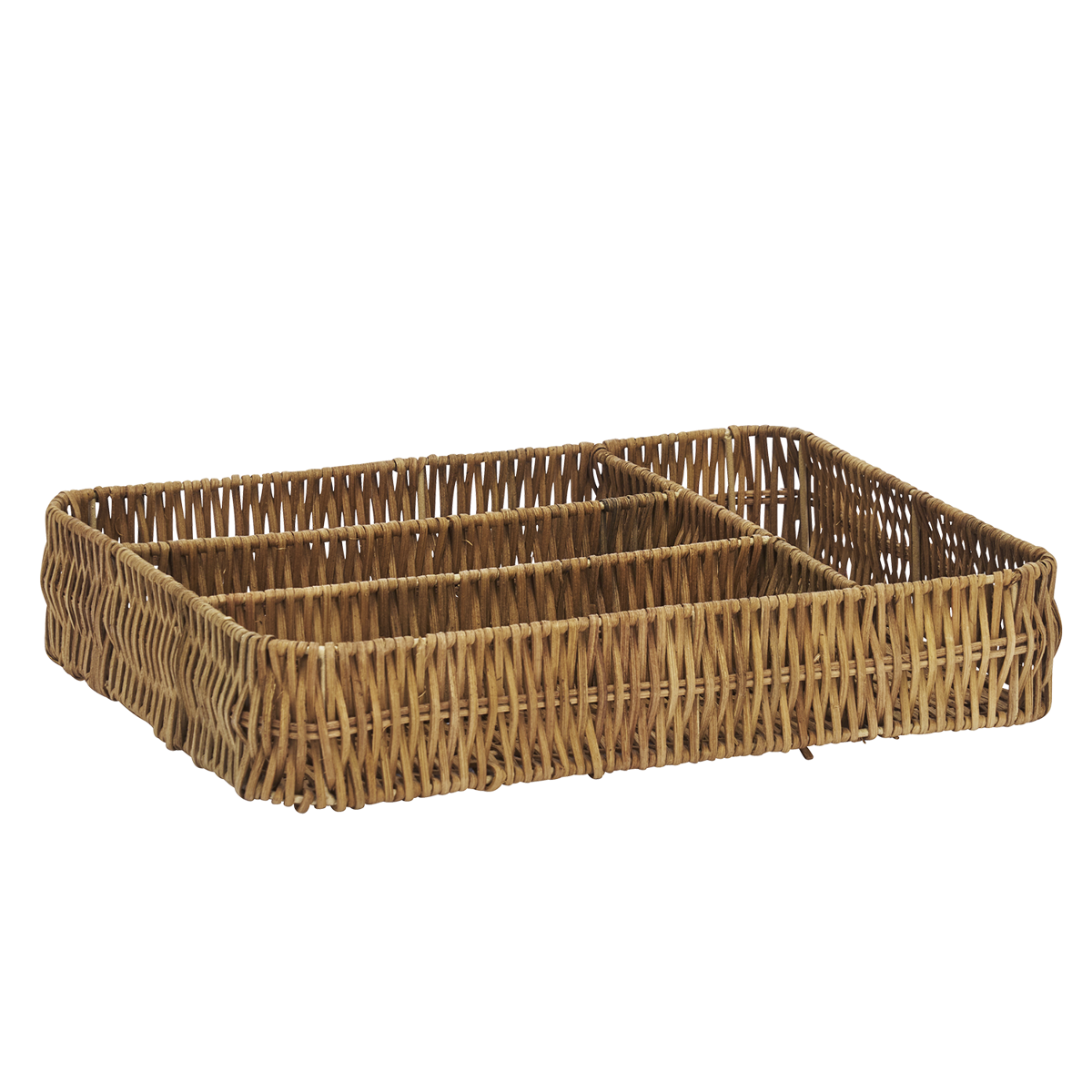 Rattan cutlery tray