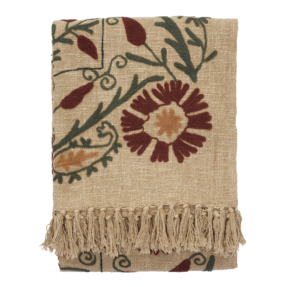 Suzani embroidered throw