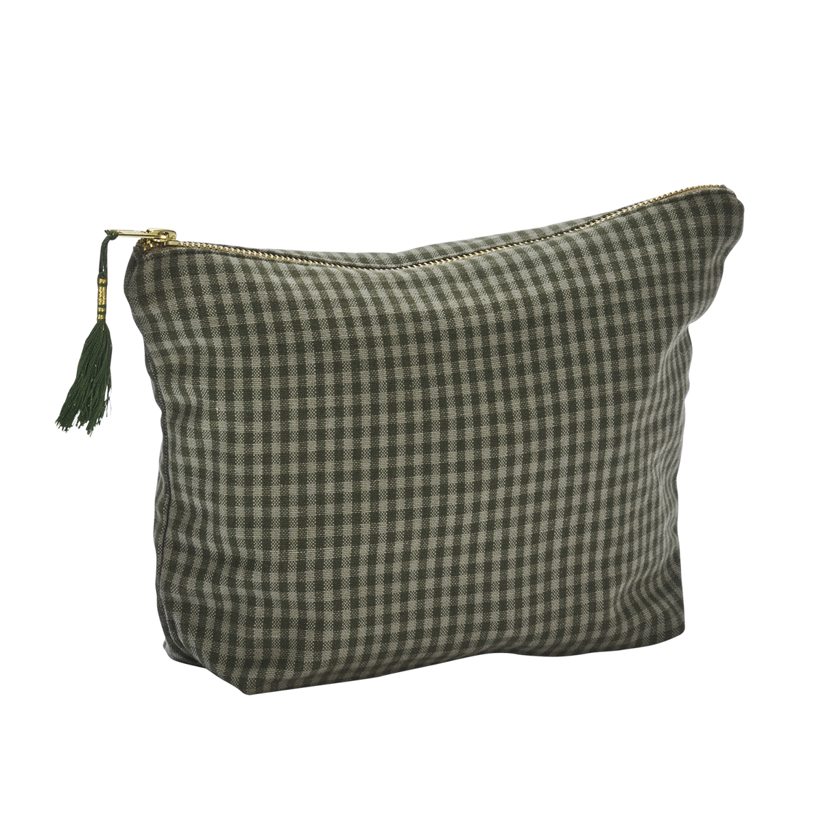 Checked cotton washbag