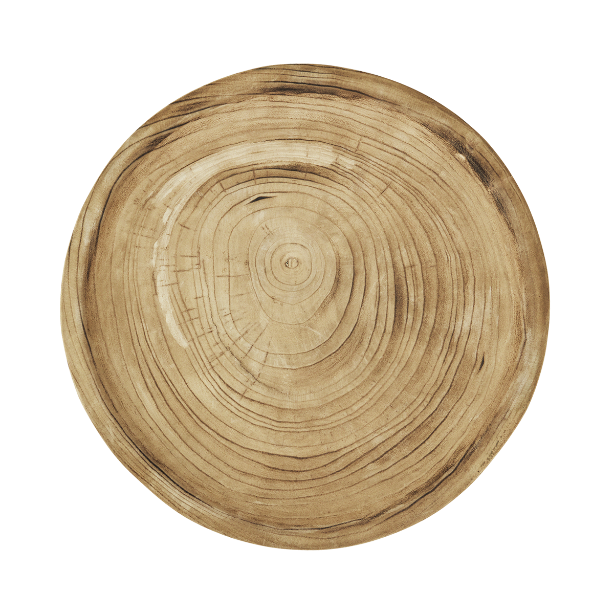 Round wooden tray