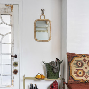 Rectangular mirror w/ cane