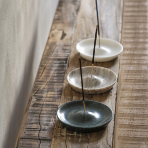 Round marble incense holder