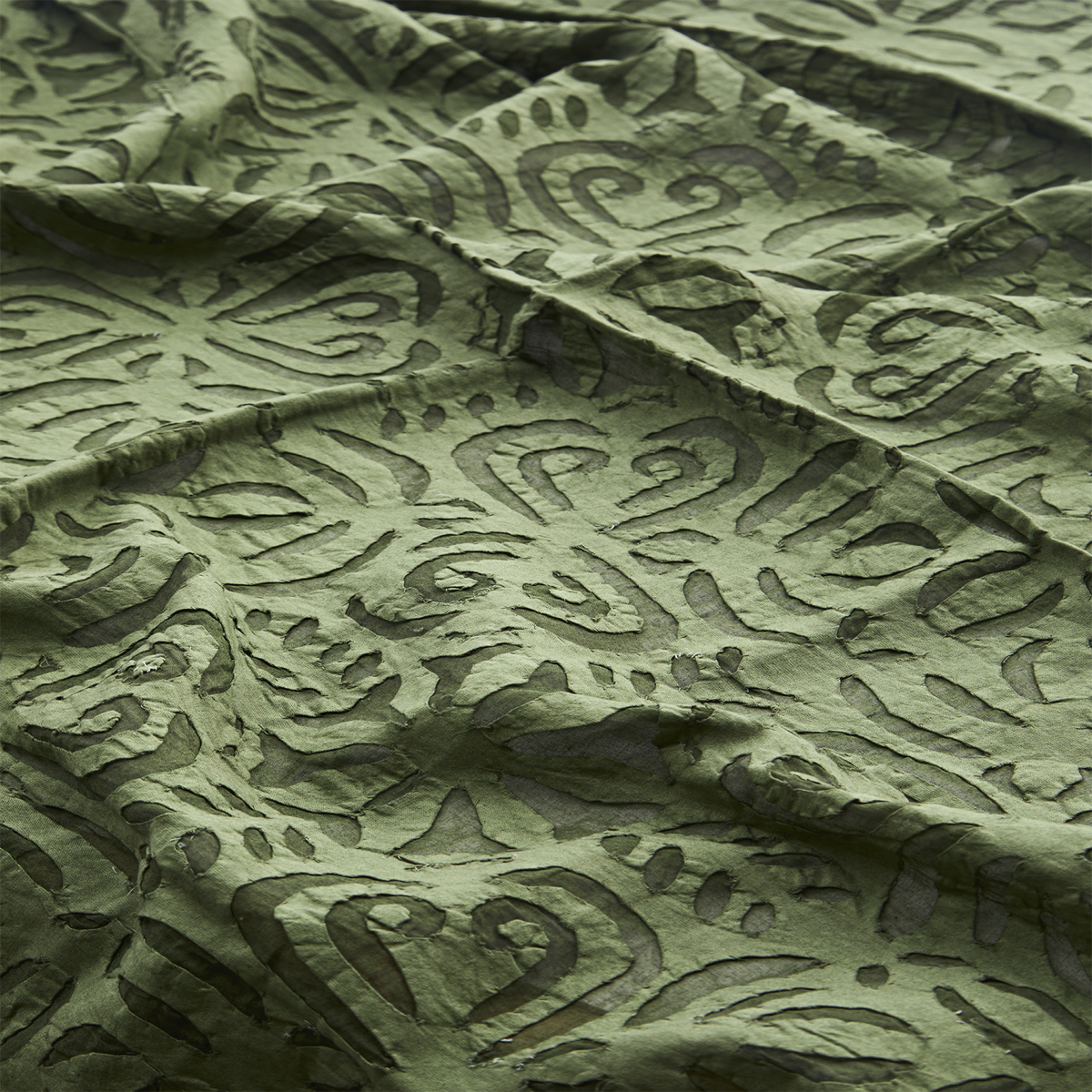 Handmade cutwork throw