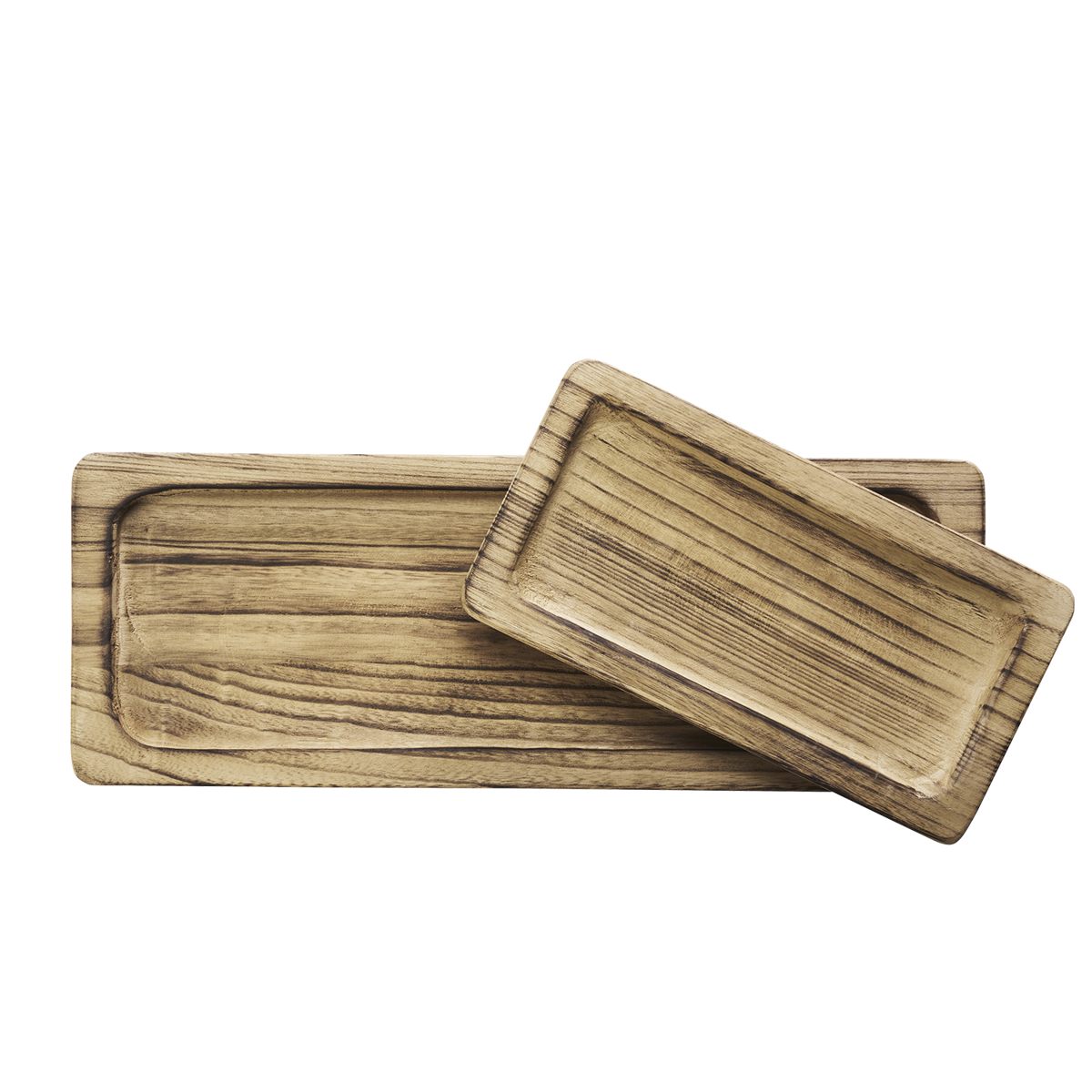 Rectangular wooden trays