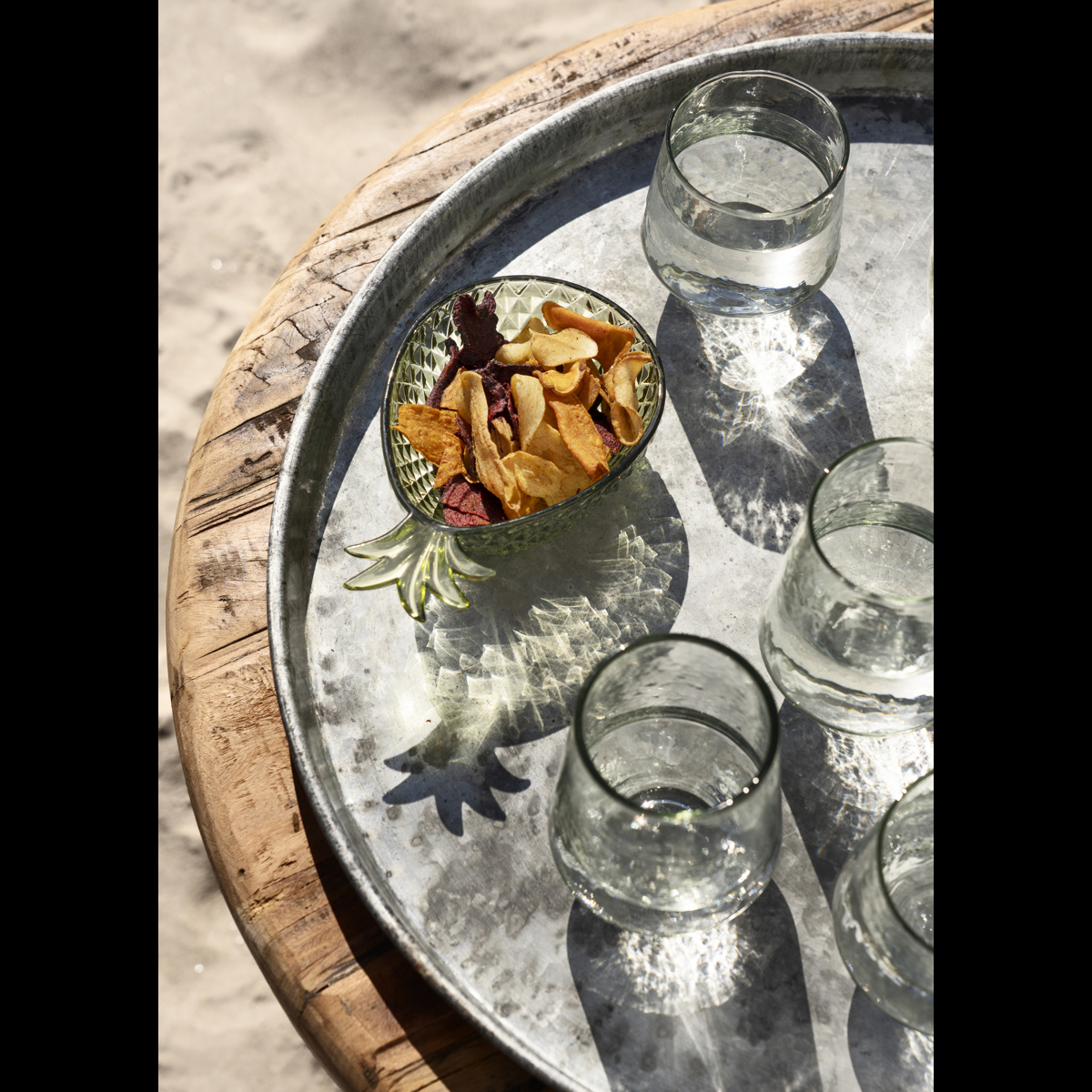 Hammered drinking glass