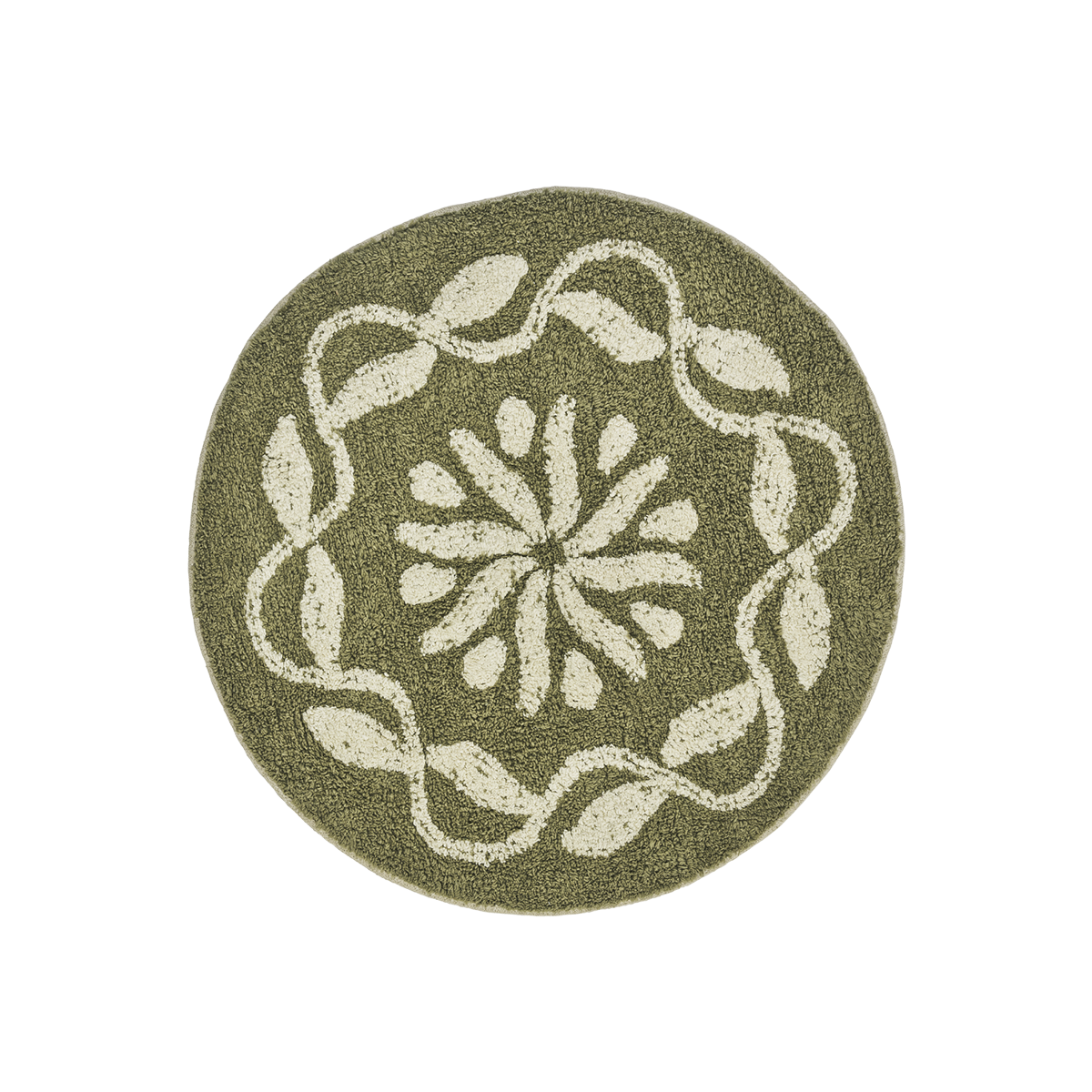 Round tufted bath mat