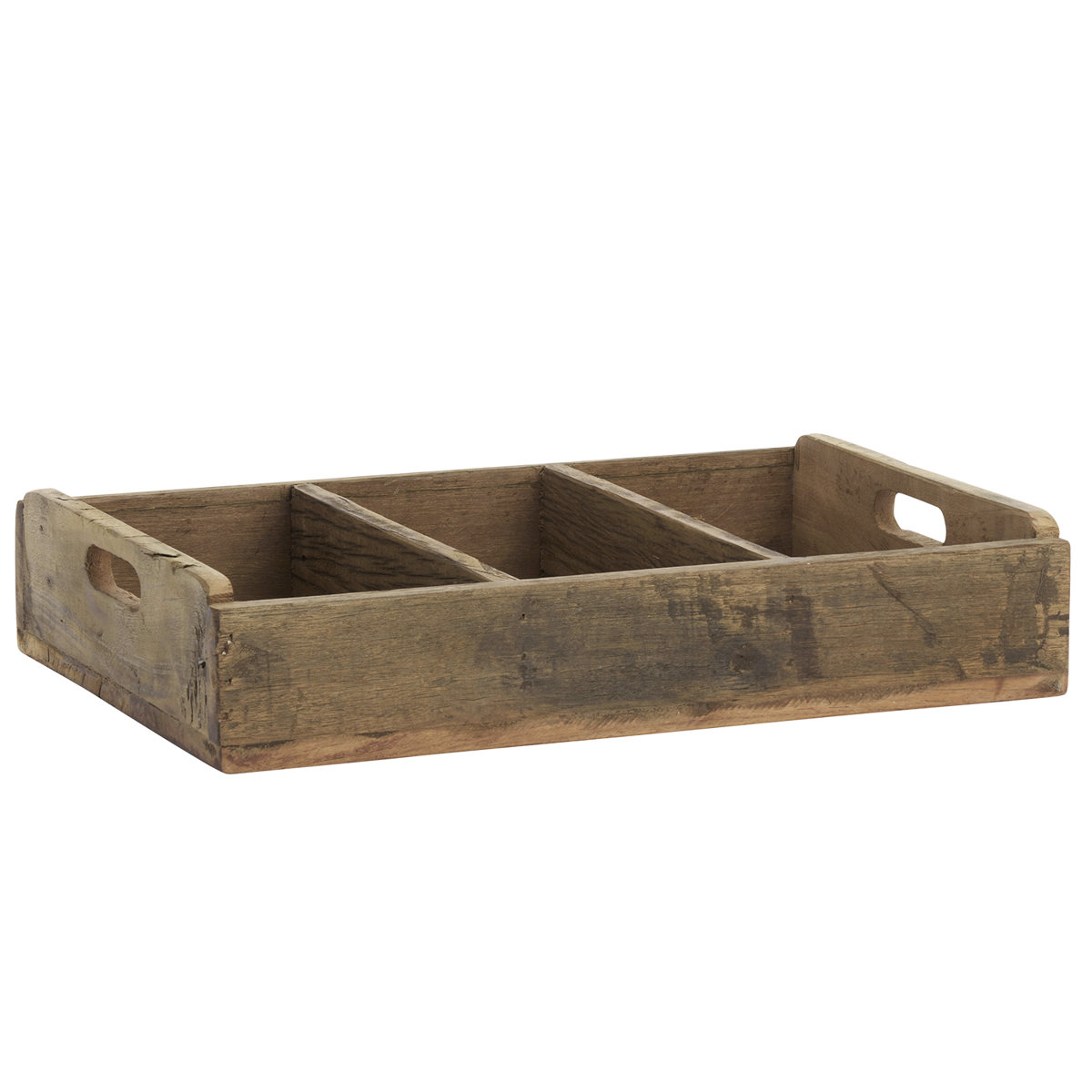 Recycled wooden tray w/ dividers