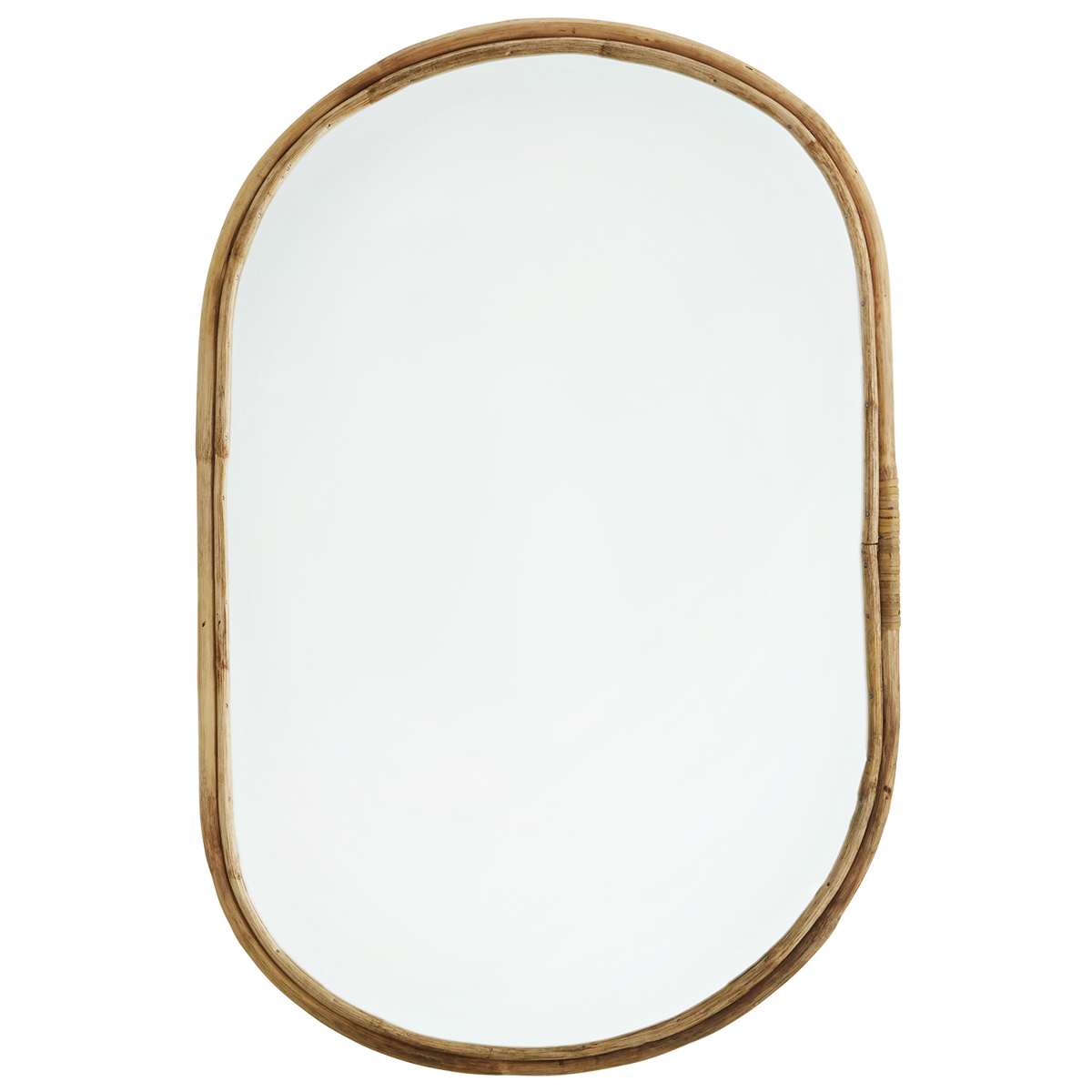 Oval mirror w/ bamboo frame