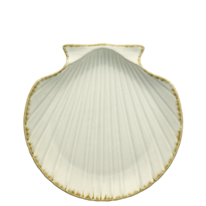 Stoneware sea shell tray