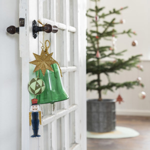 Handmade paper mache christmas balls