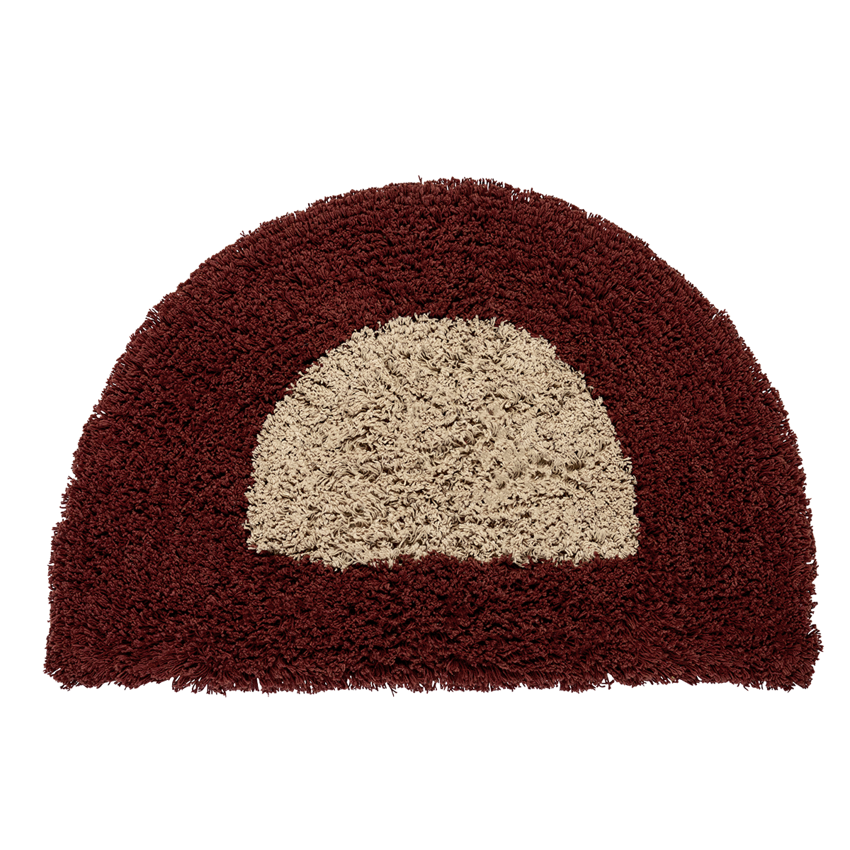 Tufted half-round bath mat