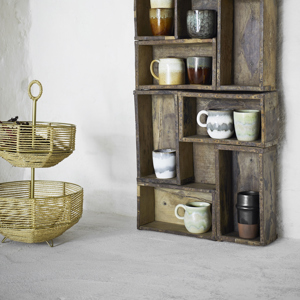Iron etagere w/ jute