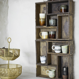 Iron etagere w/ jute