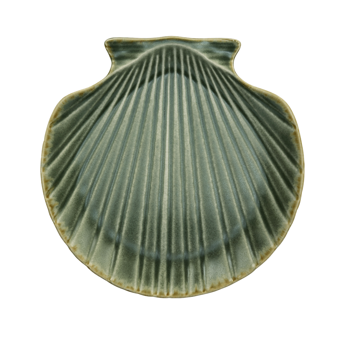 Stoneware sea shell tray