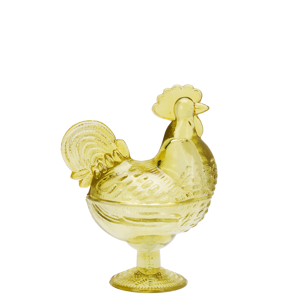 Glass hen bowl