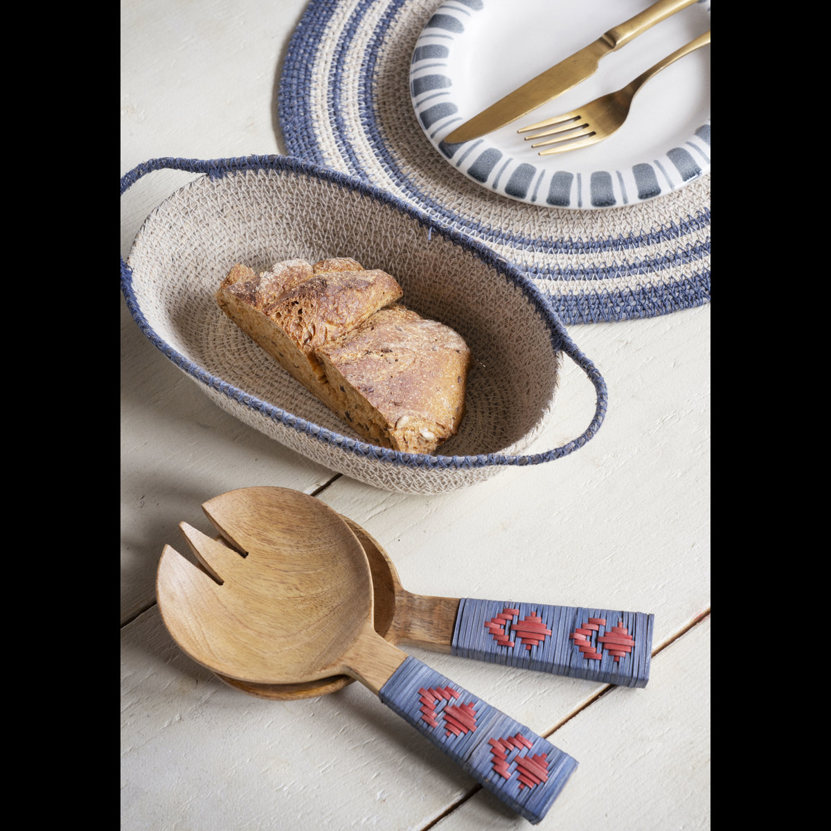 Hand-painted stoneware plate