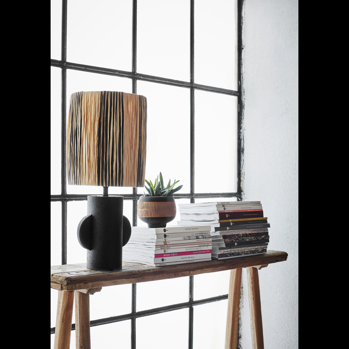 Recycled wooden console table