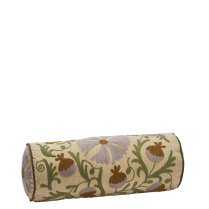 Suzani embroidered bolster cushion