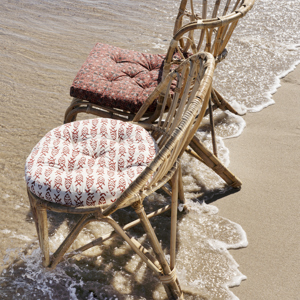 Printed cotton chair pad