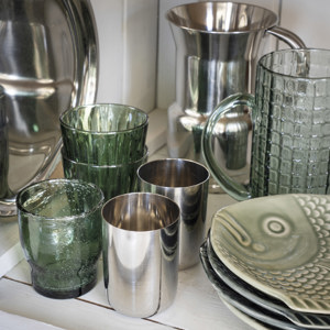 Coloured glass jug