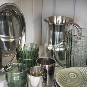Coloured glass jug